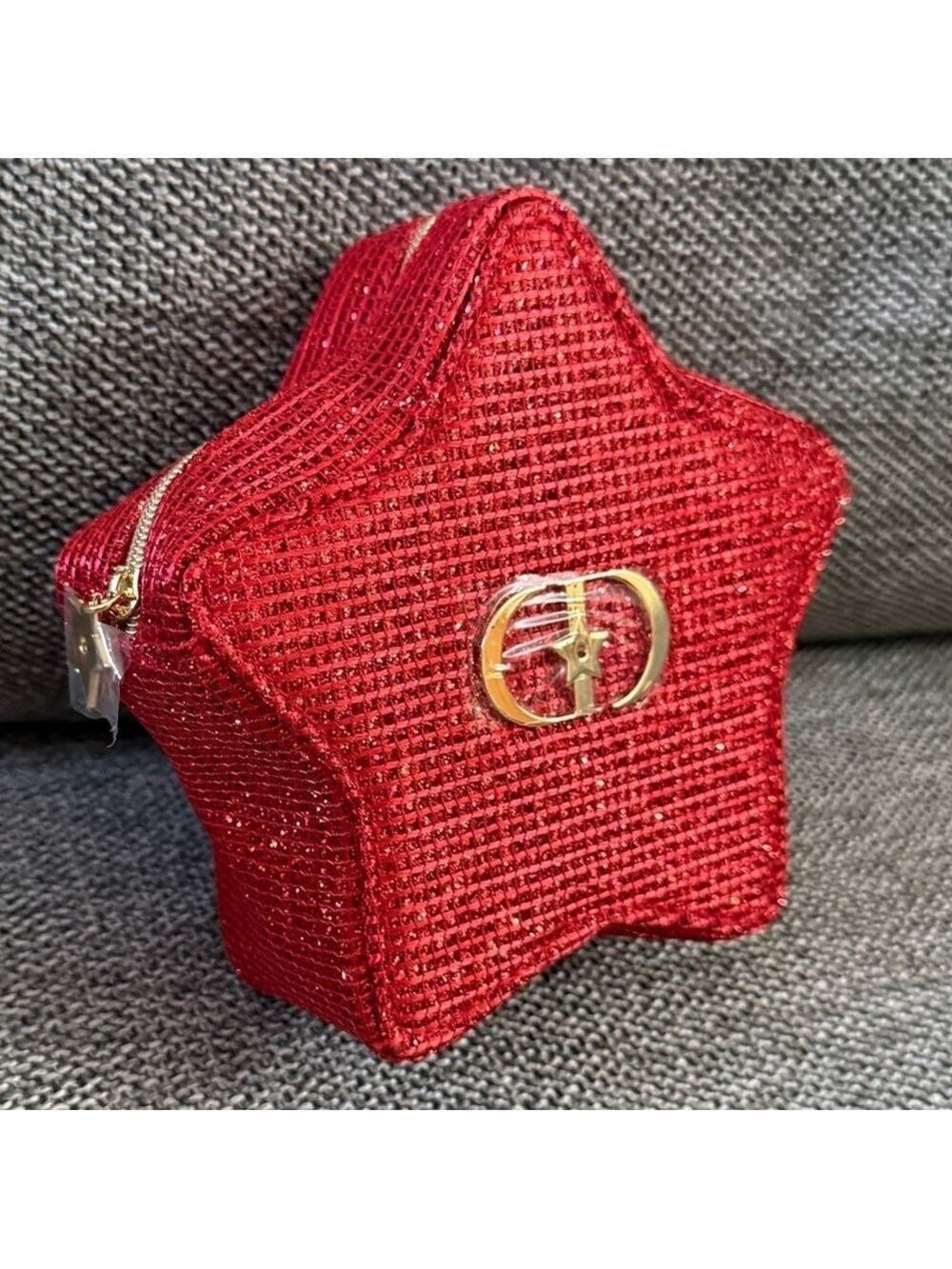 Dior Lunar New Year Red Star Makeup Bag Cosmetic Pouch Mini New Authentic